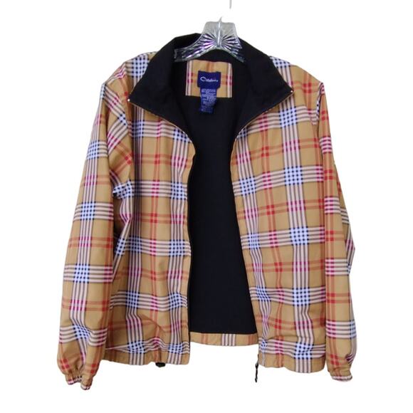 Vtg Catalina Women's Lightweight Windbreaker Jacket Capuccino Plaid-Nova Check M - Picture 3 of 11